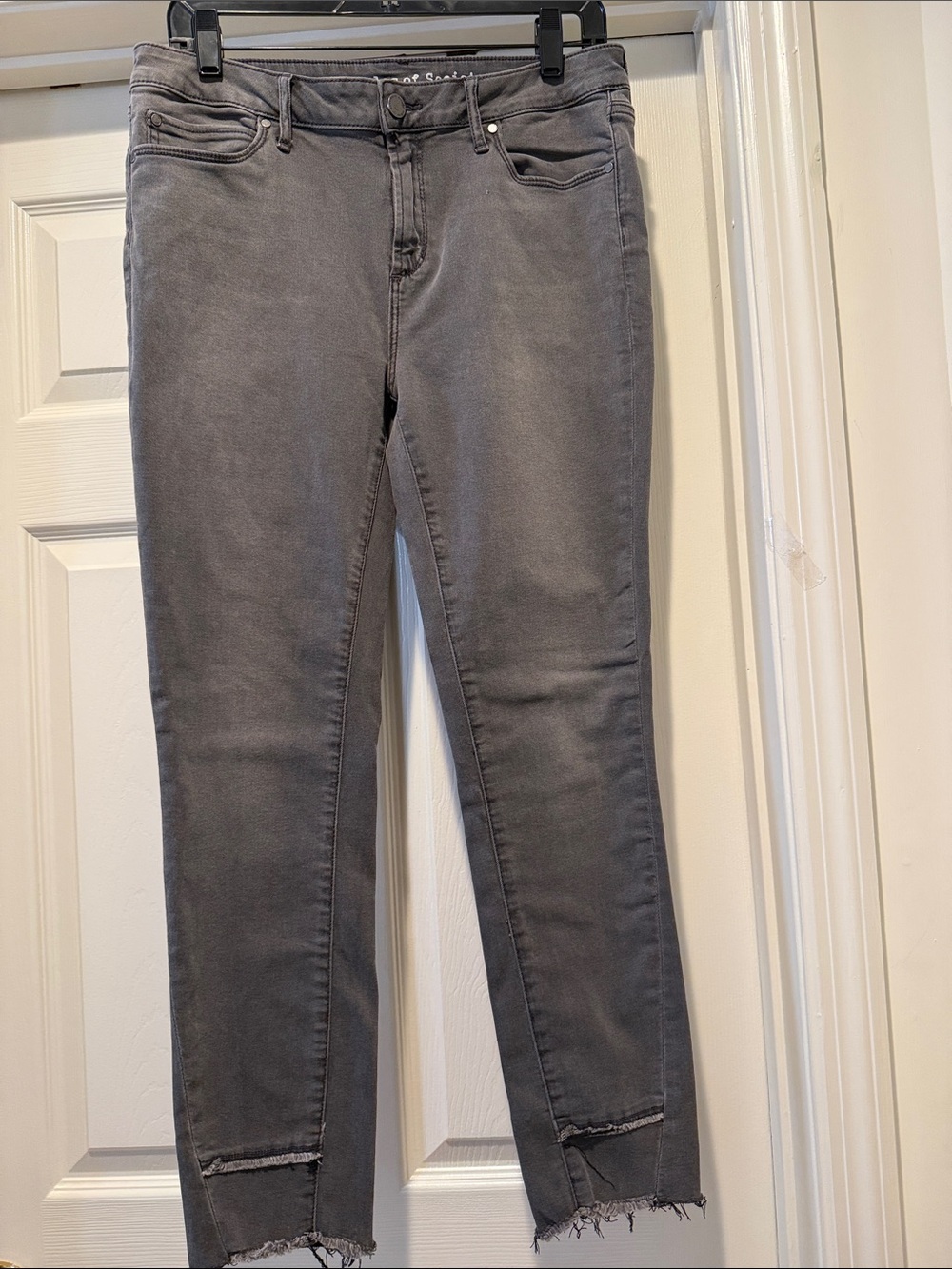 Autumn Tight Light Sexy Slimming Carly Step Hem Lincoln Gray Stretch Jeans 32W